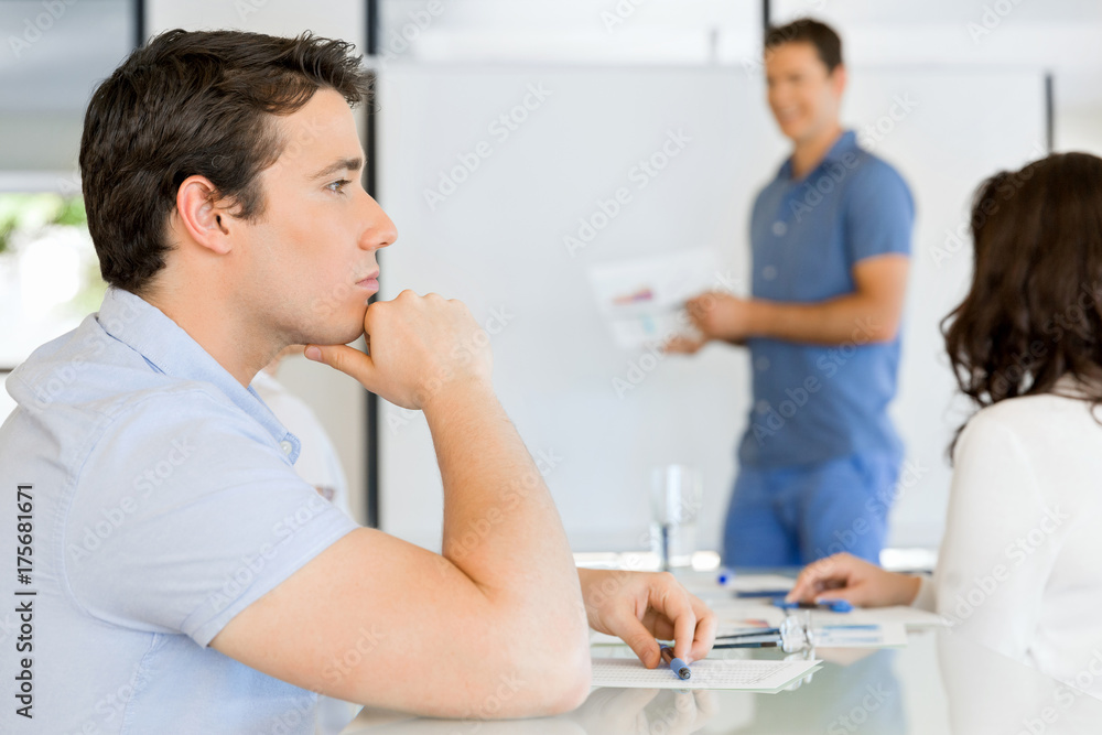 Business meeting with presentation Business meeting with presentation