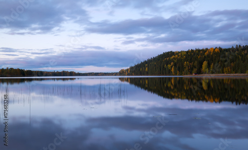 A calm swedish lake in autumn