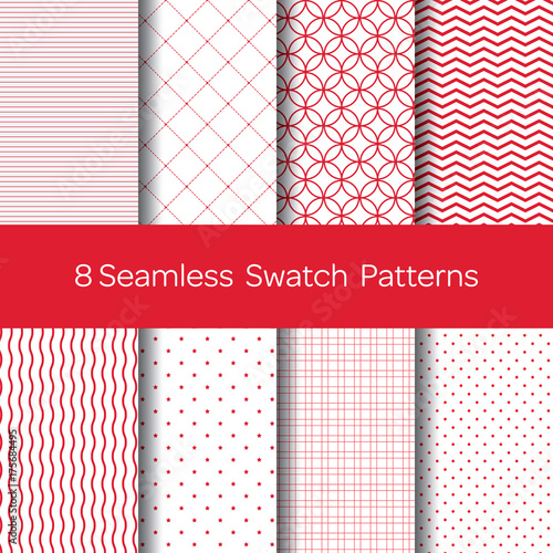 Red and White swatch pattern vector can edit and customize. photo