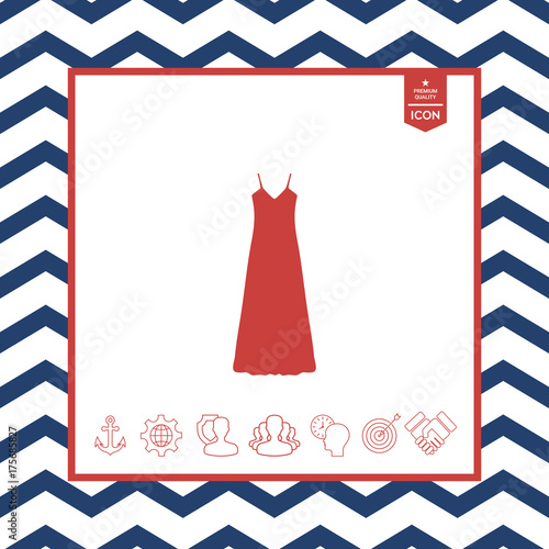 Long Dress, Evening dress, combination or nightie , the silhouette. Menu item in the web design