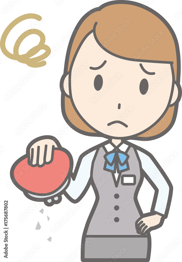 Illustration that a clerk of a clerk in uniform wears an empty wallet Illustration that a clerk of a clerk in uniform wears an empty wallet