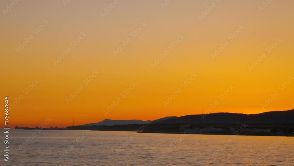 Black Sea zoom in sunset timelapse in Gelendhik city Black Sea zoom in sunset timelapse in Gelendhik city