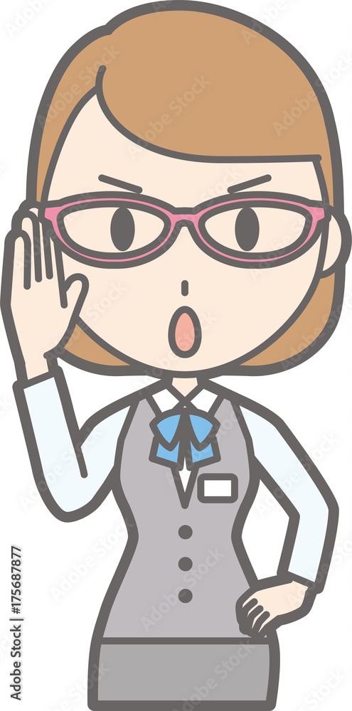 Illustration that women clothed in uniform wear glasses Illustration that women clothed in uniform wear glasses