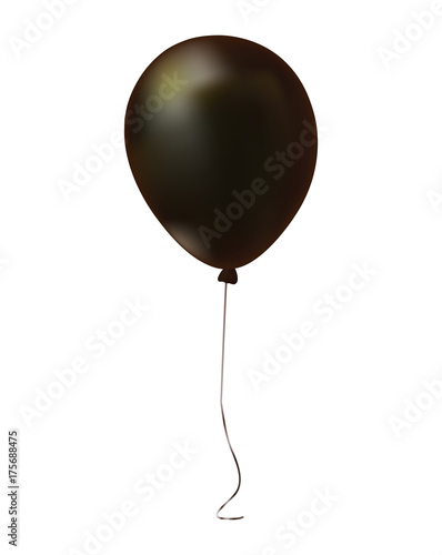 single black gathering event air balloon on white background