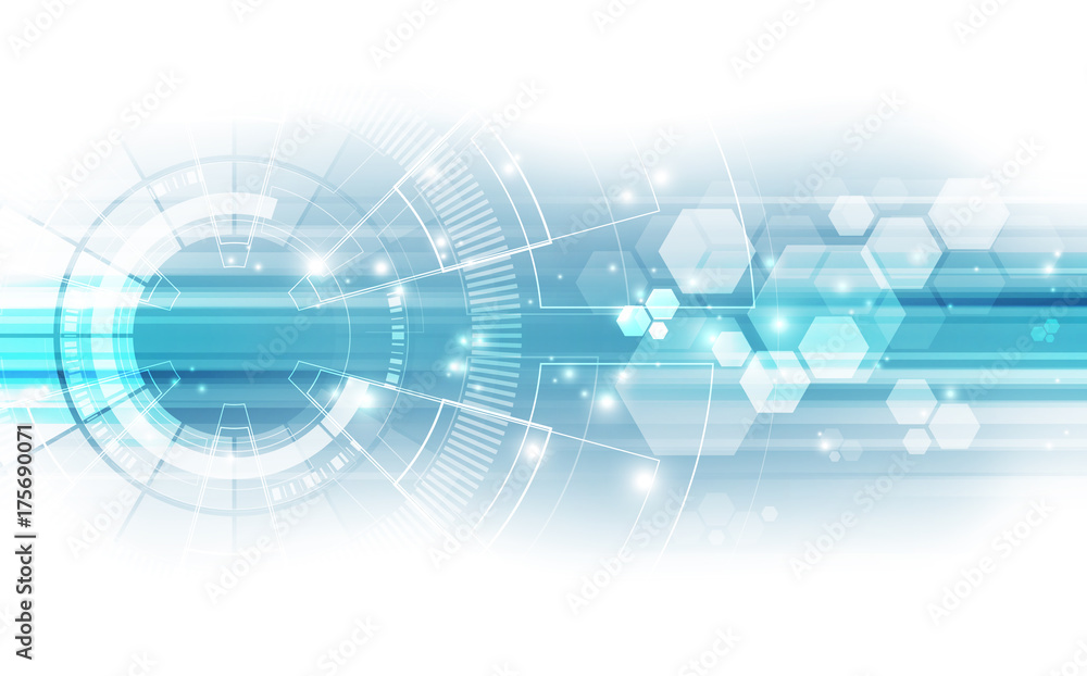 Obraz premium Abstract vector blue technology concept. background illustration