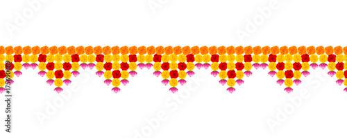 Flower garland decoration toran for Happy Diwali Holiday background