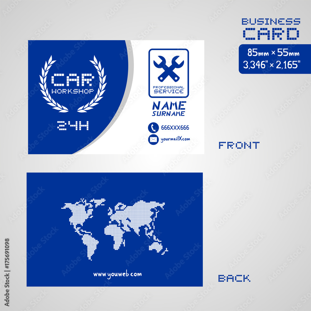 workshop car business card workshop car business card