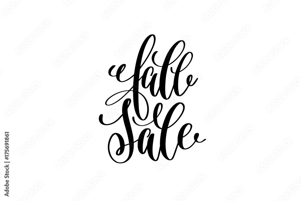Obraz premium fall sale hand lettering inscription, black ink calligraphy 