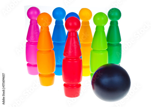 Bowling colorful skittles for children © robertkoczera