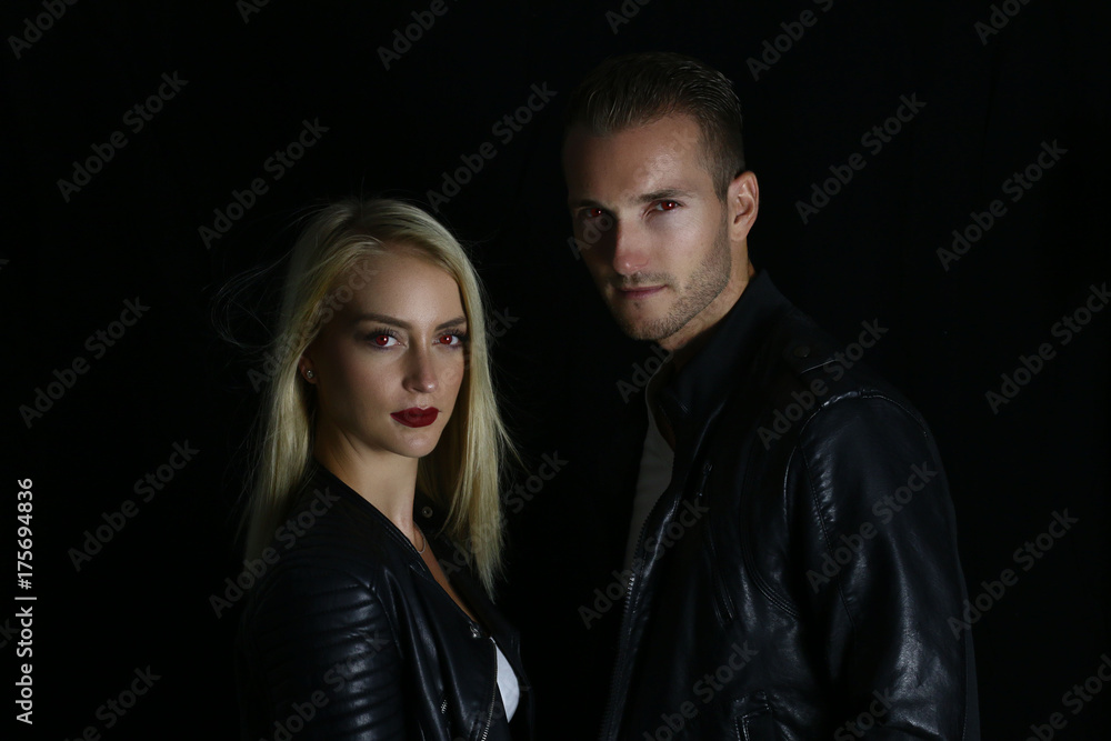 Beautiful man and woman vampires Beautiful man and woman vampires