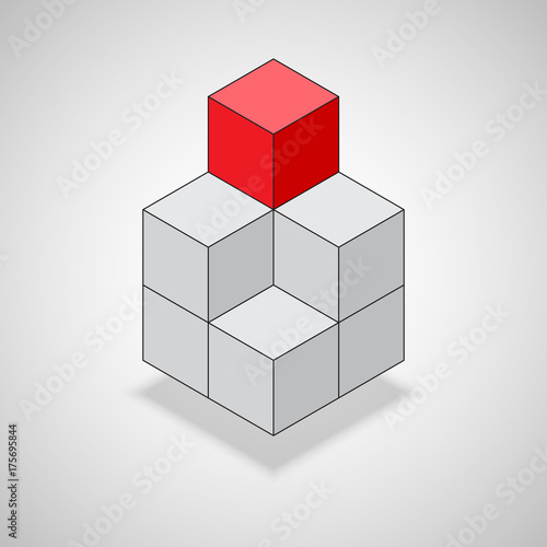 isometric view of stacked cubes
