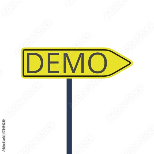 Demo sign, Demo icon