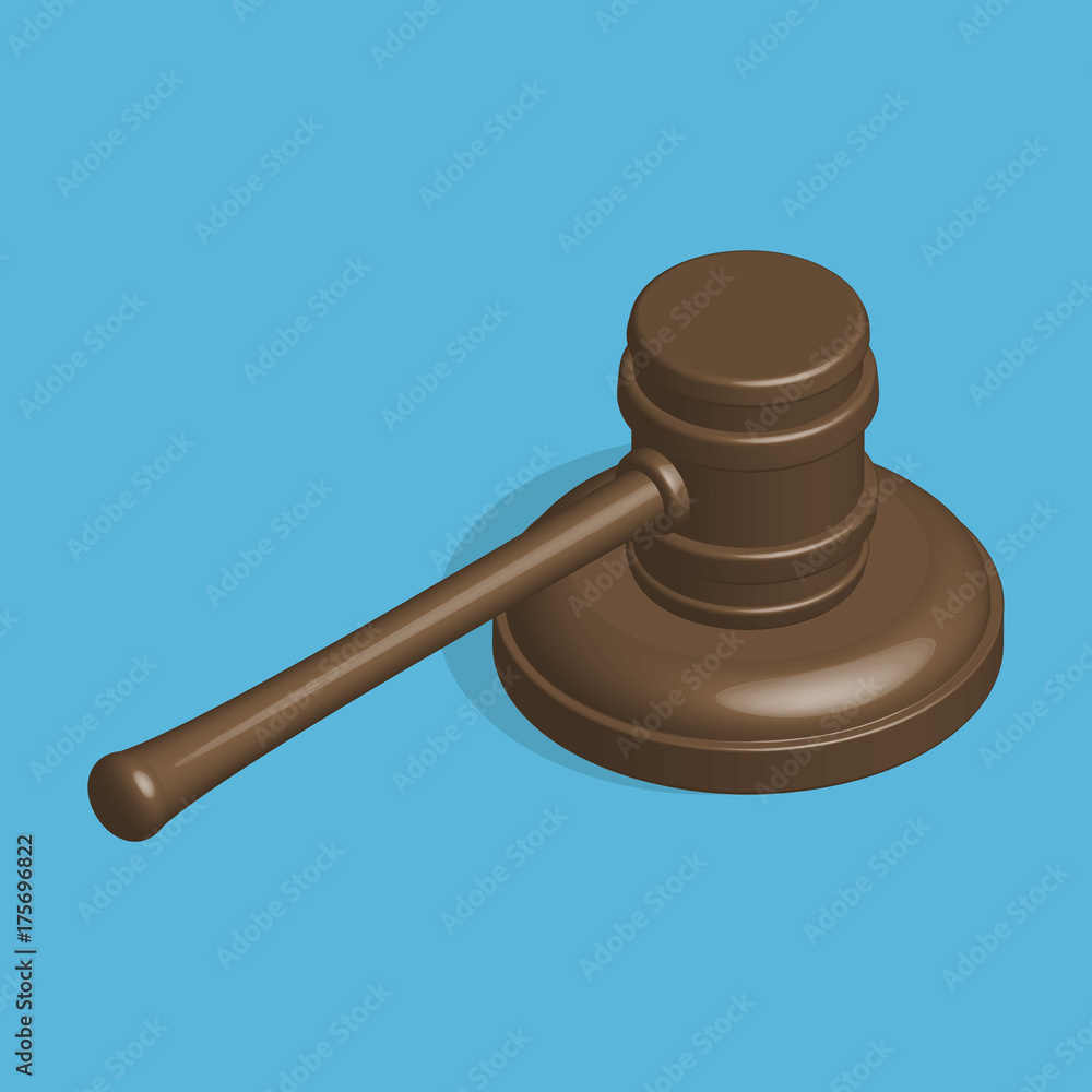 Judge hammer and stand in 3d, vector illustration. Judge hammer and stand in 3d, vector illustration.