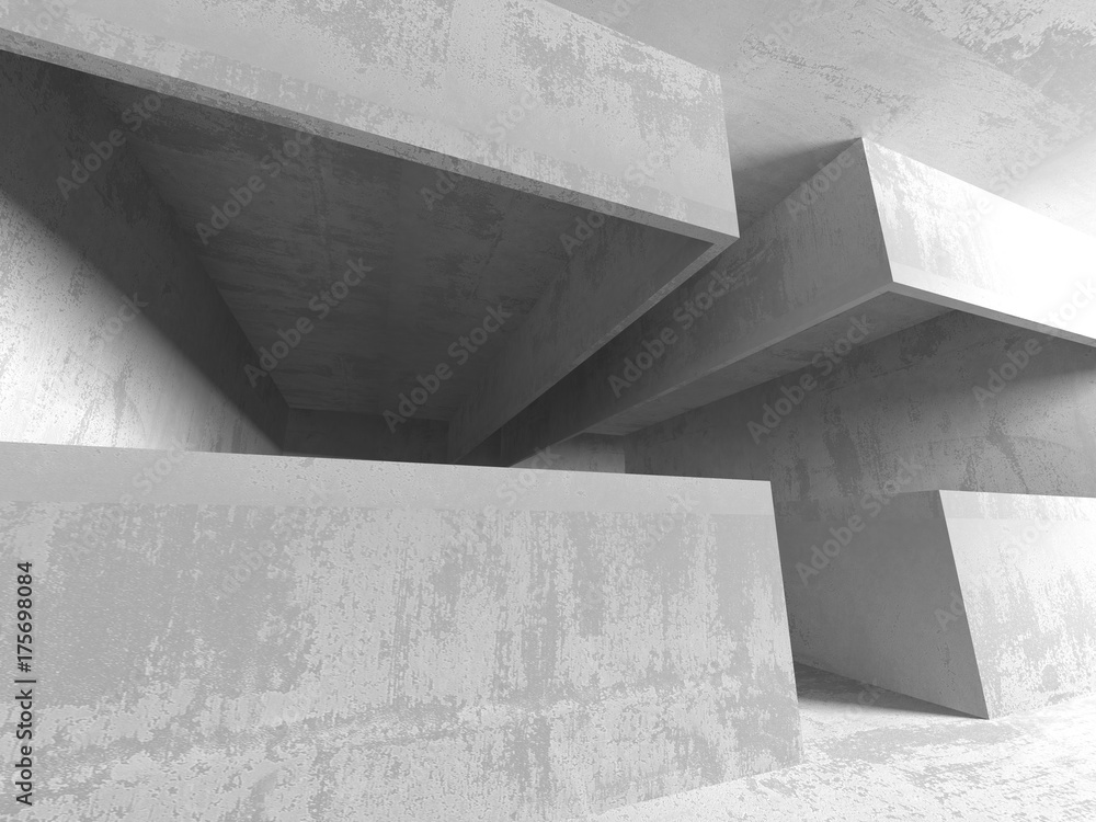 Dark basement empty room interior. Concrete walls Dark basement empty room interior. Concrete walls