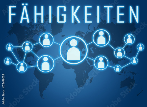 фотографія Faehigkeiten text concept
