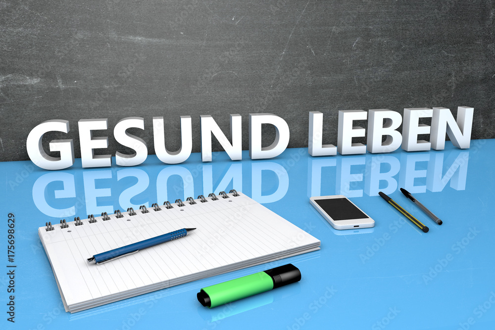 Gesund leben text concept Gesund leben text concept
