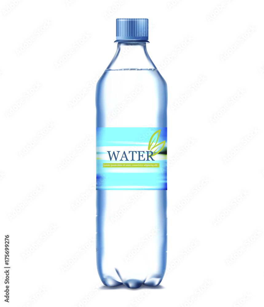 bottle of water on a blue background. Vector illustration bottle of water on a blue background. Vector illustration