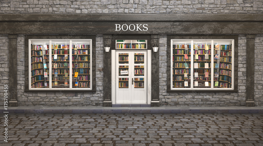 Book store exterior, 3d illustration