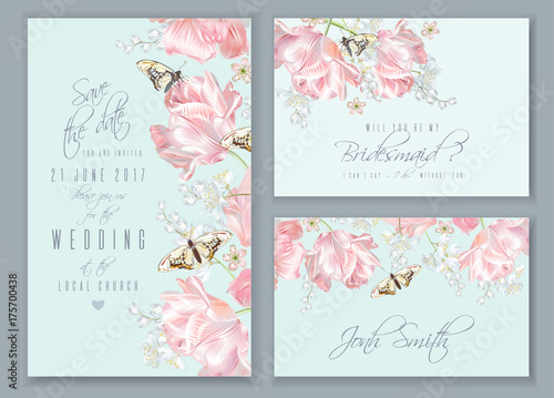Tulip butterfly set