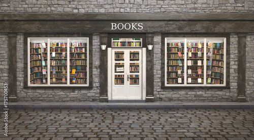 Book store exterior, 3d illustration photo