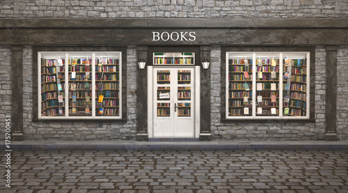 фотографія Book store exterior, 3d illustration