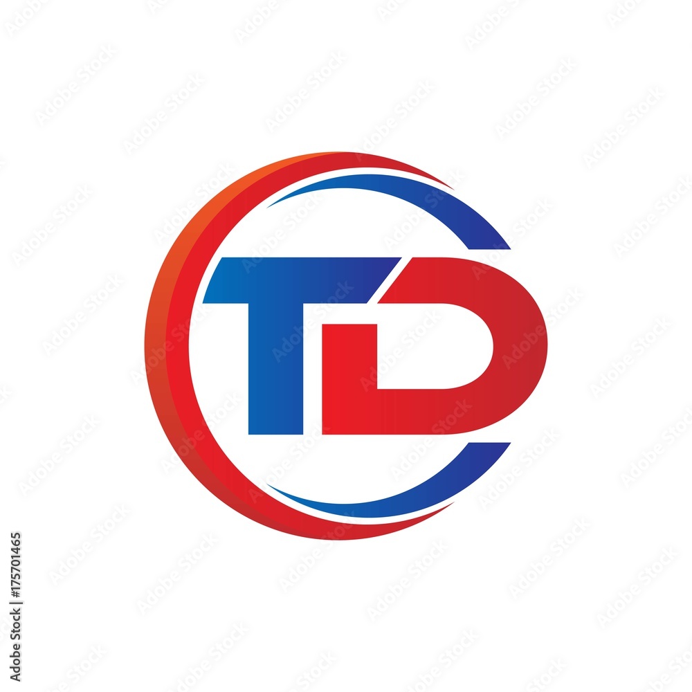 td logo vector modern initial swoosh circle blue and red td logo vector modern initial swoosh circle blue and red