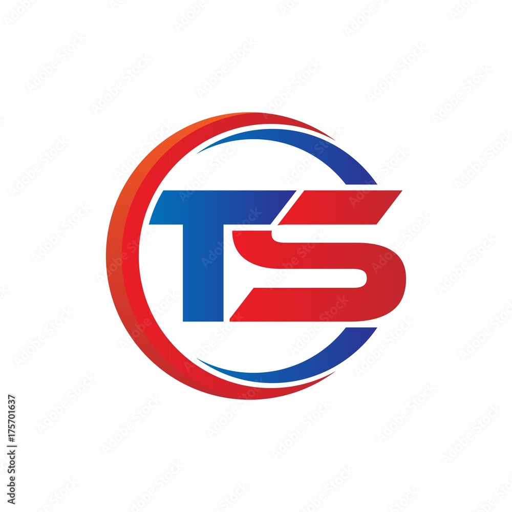 ts logo vector modern initial swoosh circle blue and red ts logo vector modern initial swoosh circle blue and red
