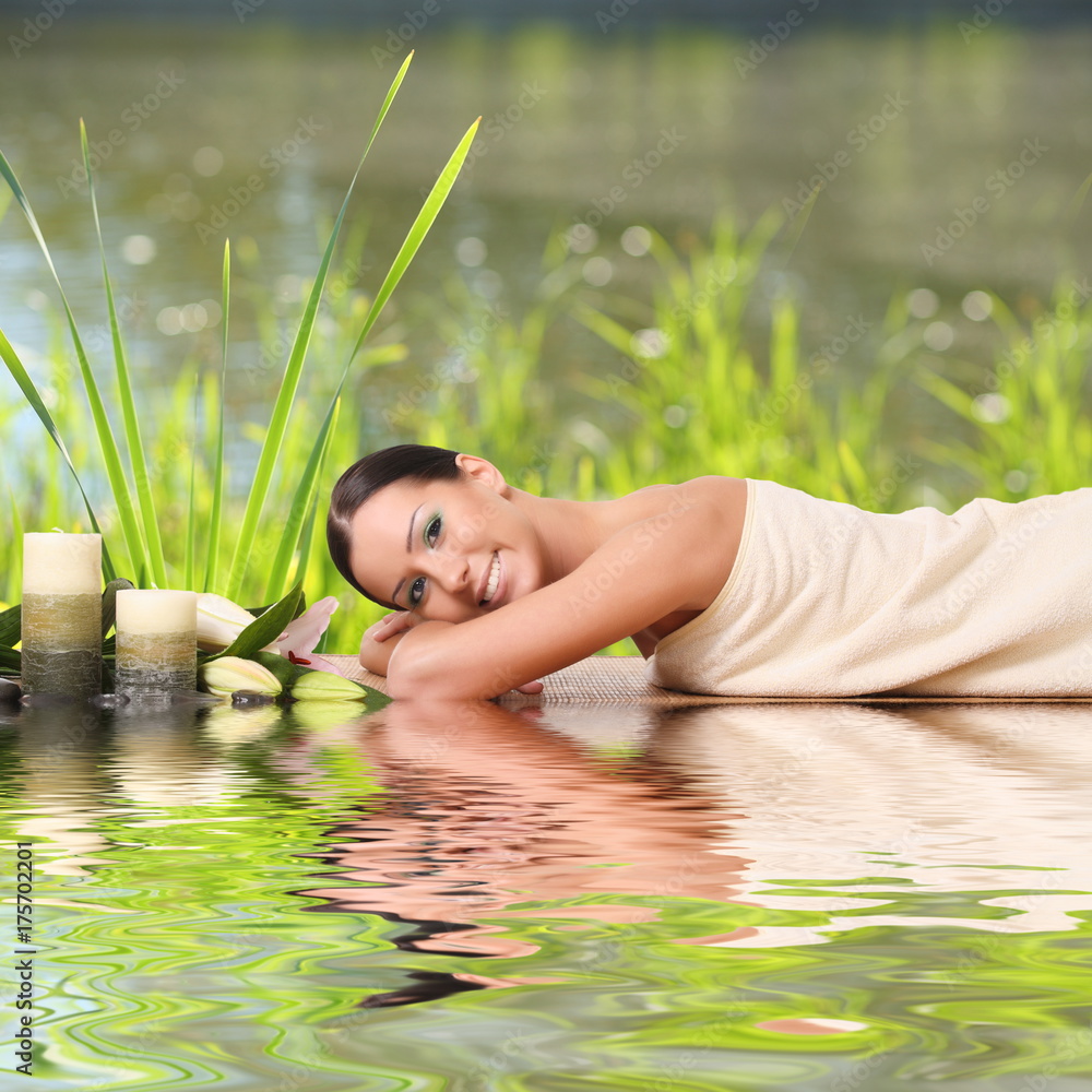 Fototapeta premium woman relaxing in spa
