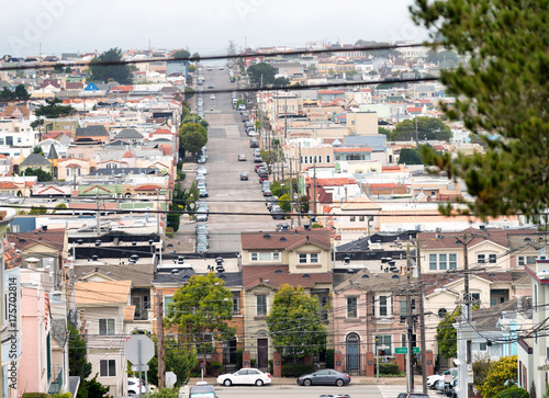 View of famous steep San Francisco streets