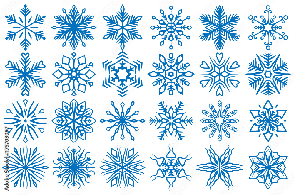 Snowflake Vector Ornaments Set 15 Snowflake Vector Ornaments Set 15