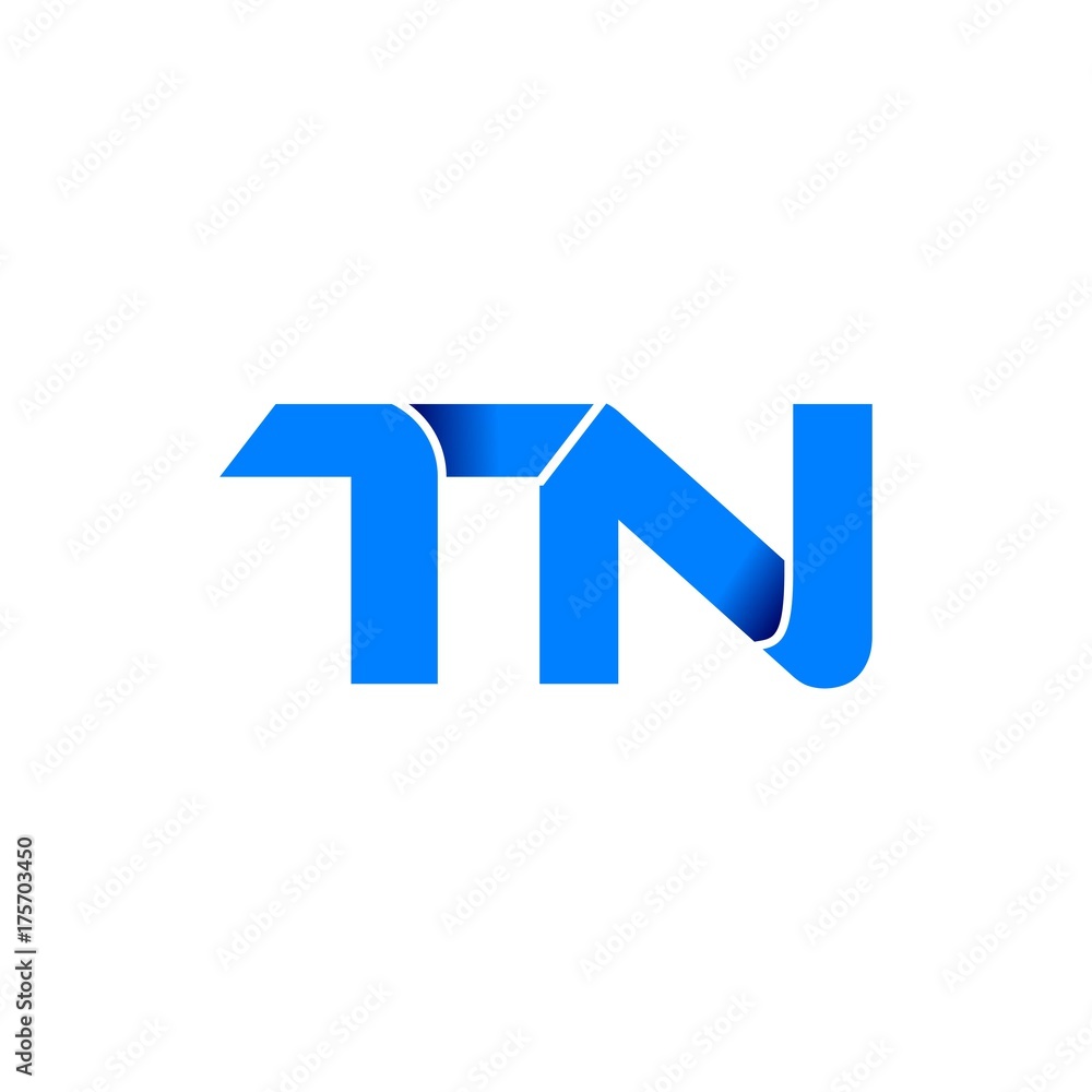 tn logo initial logo vector modern blue fold style tn logo initial logo vector modern blue fold style