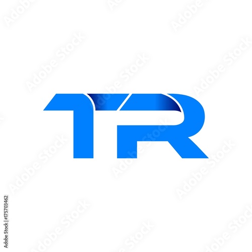 tr logo initial logo vector modern blue fold style