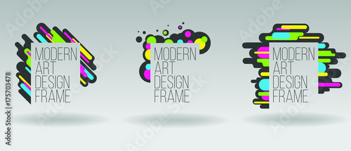 Modern vector frame Art  for graphic uses. abstract frame colorful geometric .set of frame element for design business cards,  invitations, gift cards, flyers brochures. 