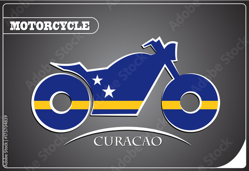 motorcycle logo made from the flag of Curacao