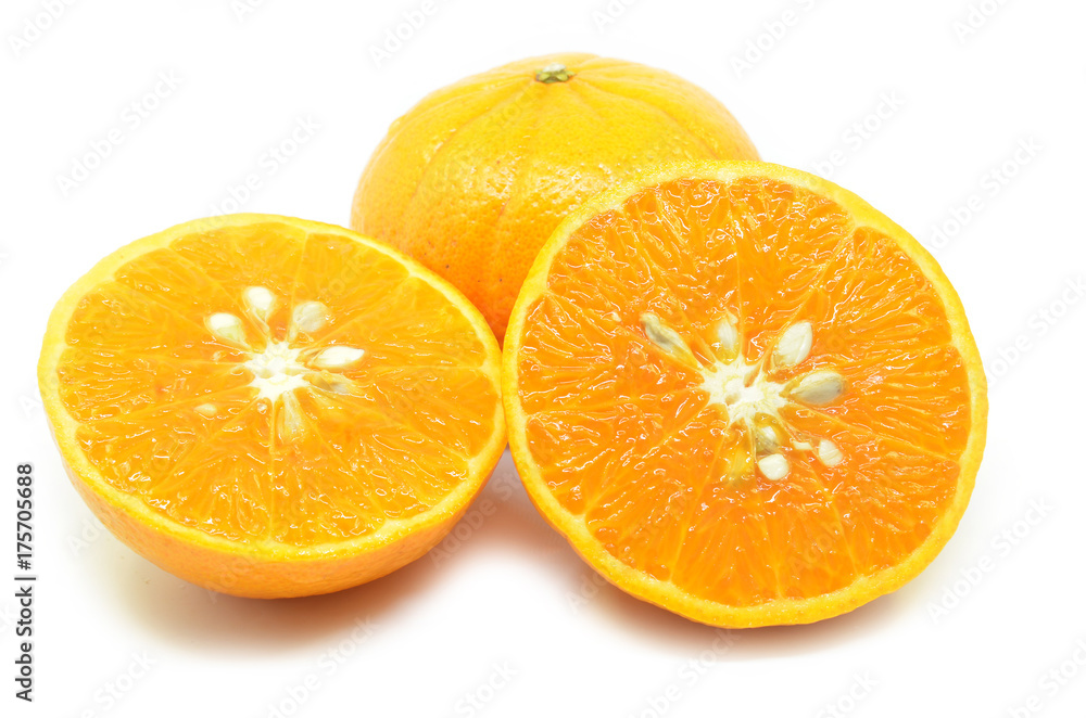 Mandarin oranges with segments Mandarin oranges with segments