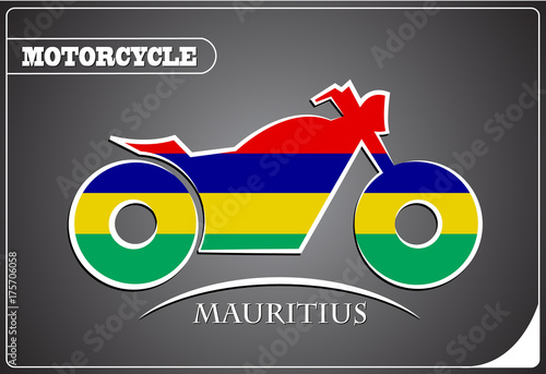 motorcycle logo made from the flag of Mauritius
