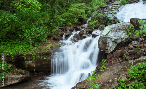 Amicalola falls slowmotion detail, Georgia state park, USA