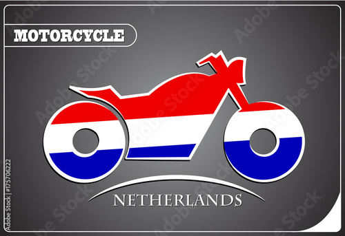 motorcycle logo made from the flag of Netherlands