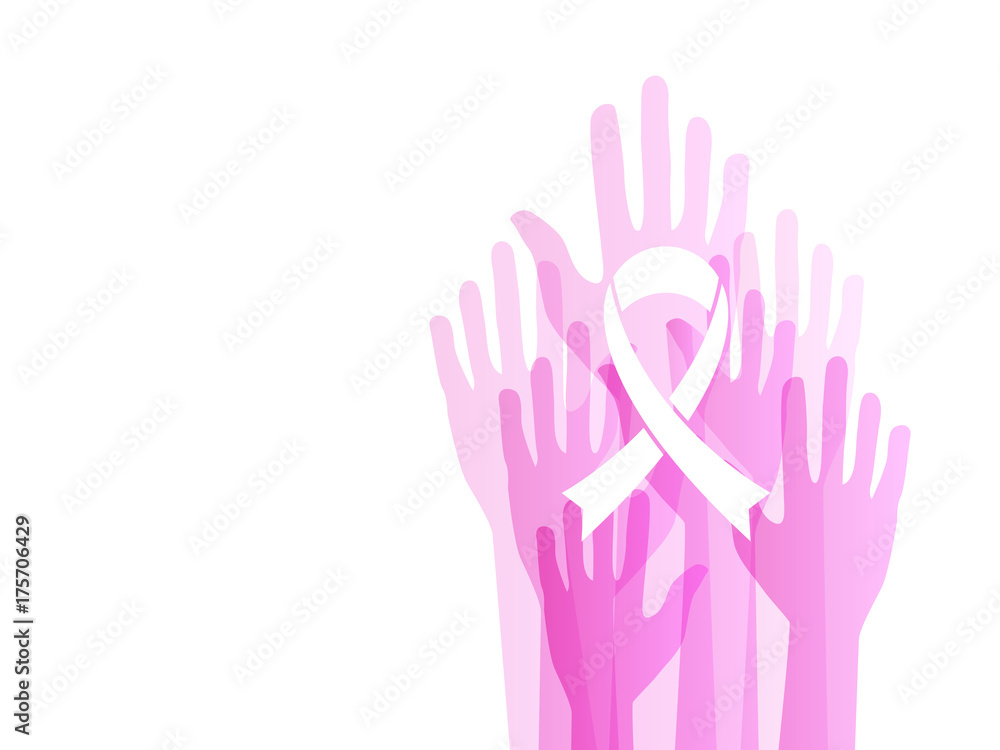 hands with awareness ribbon hands with awareness ribbon