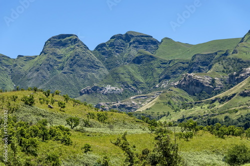 Various rock formed in Drakensberg mountain  South Africa