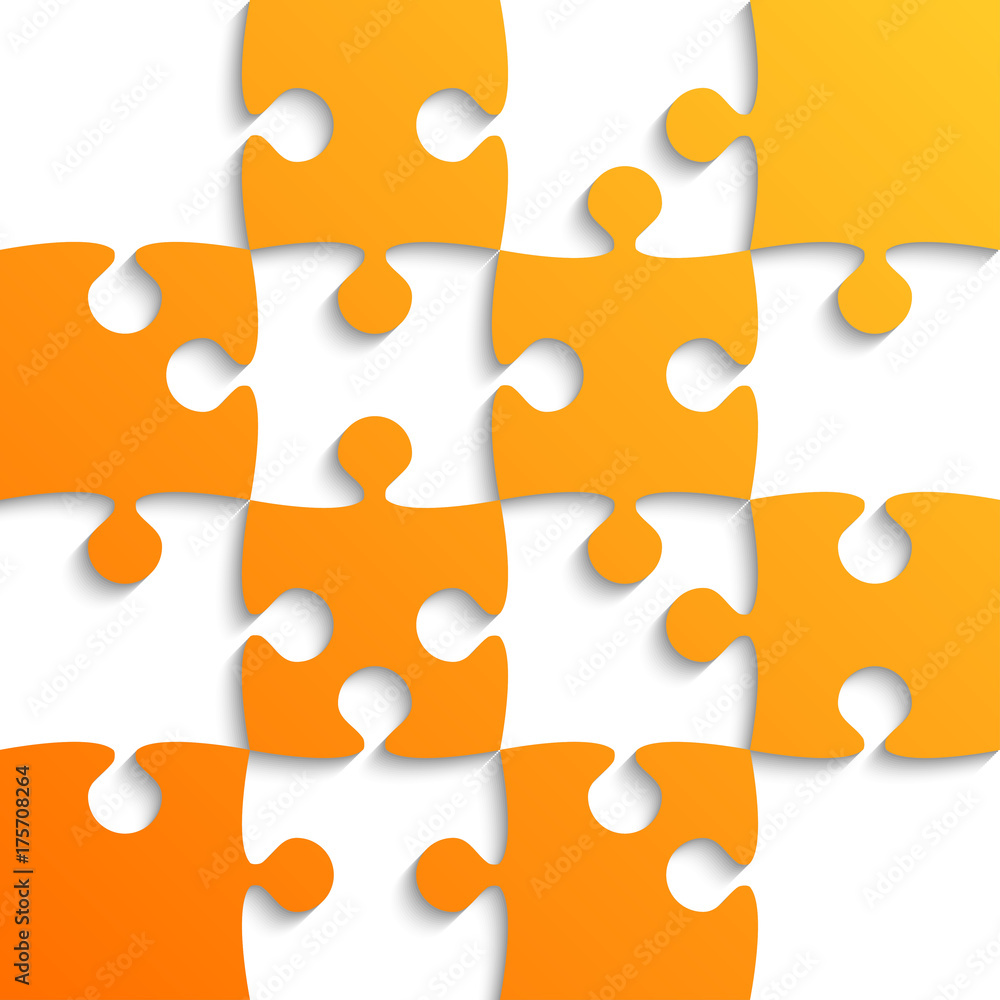 Orange Puzzle Pieces - JigSaw - Field for Chess. Orange Puzzle Pieces - JigSaw - Field for Chess.