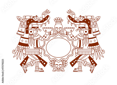 aztec cacao pattern for chocolate package design