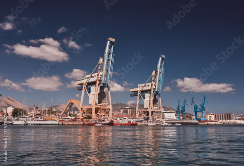 Harbor of Palermo  harbor crane  Sicily