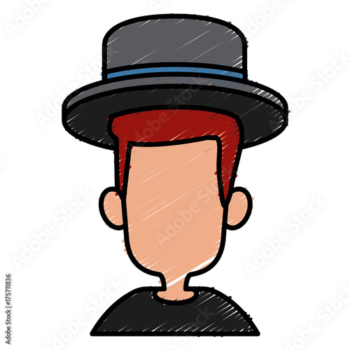 Man with hat icon vector illustration graphic design