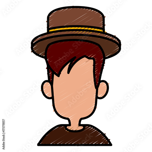 Man with hat icon vector illustration graphic design