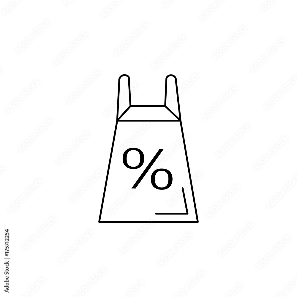 Modern shopping percent icon Modern shopping percent icon