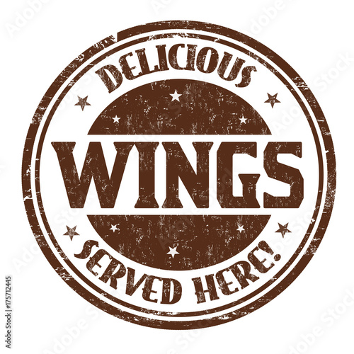 Delicious wings sign or stamp