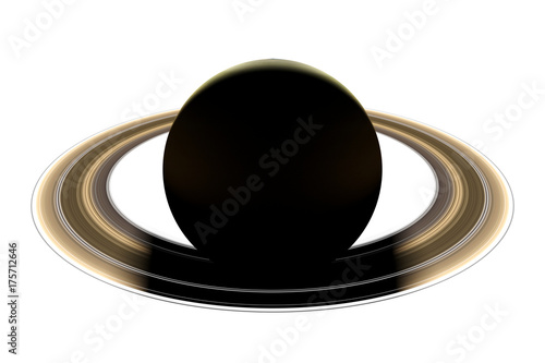 Fototapeta Naklejka Na Ścianę i Meble -  sunrise over planet Saturn, isolated on white background