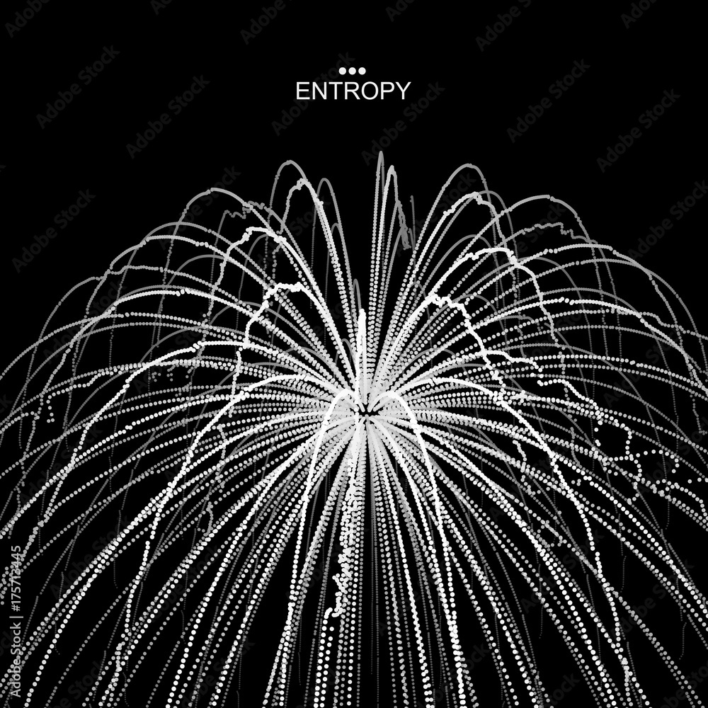 Obraz premium Array with dynamic particles. 3d futuristic technology style. Abstract background. Vector illustration.