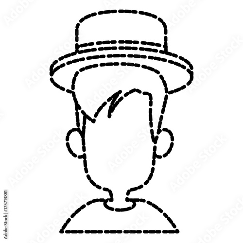 Man with hat icon vector illustration graphic design
